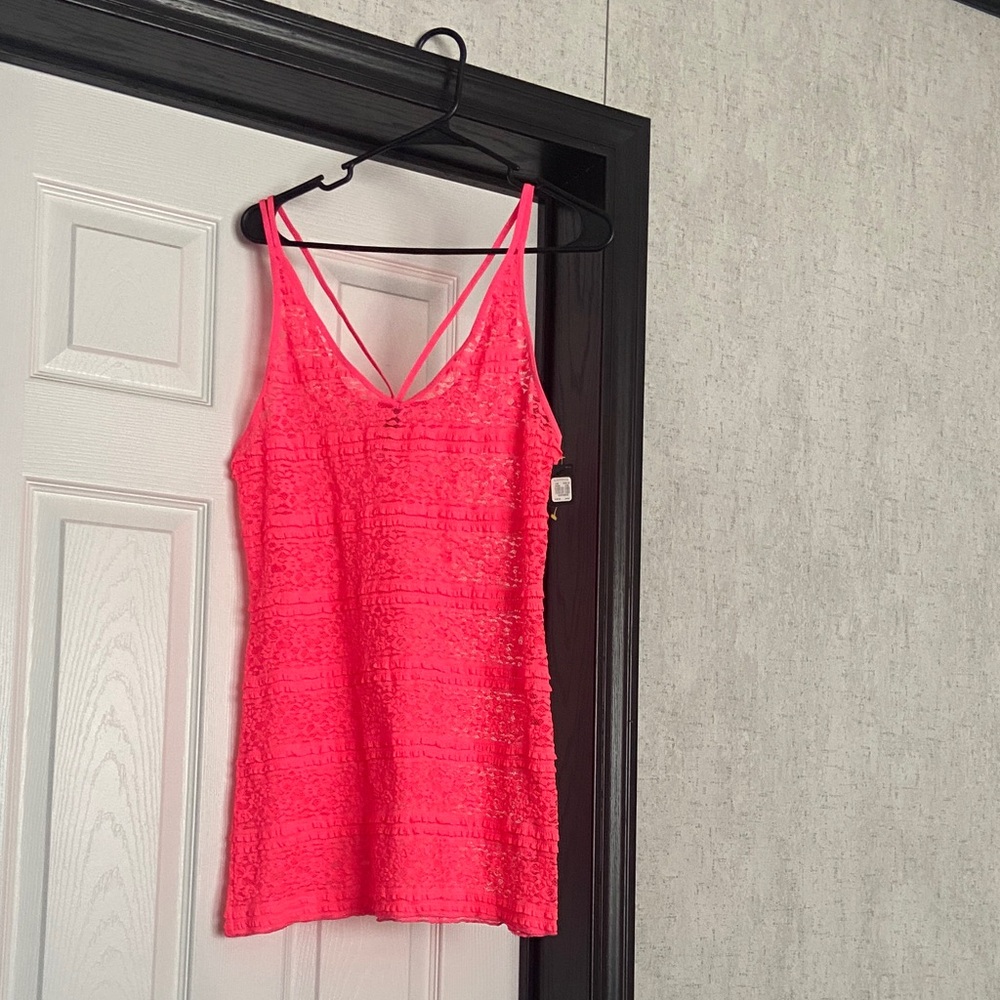 Express Neon Pink Lace intimates sleepwear size large